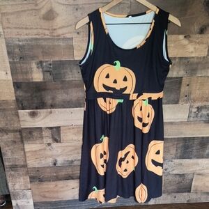 Halloween Pumpkin Print Dress Sz Med Women